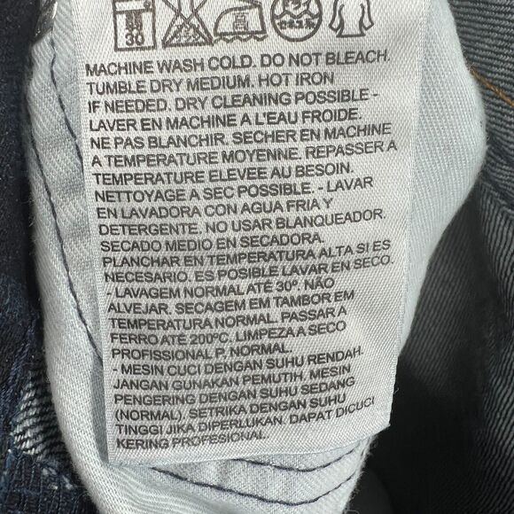 Men's 32X32 Levi's 511 Slim Fit Straight Leg Dark Wash Blue Denim Jeans - Picture 15 of 16